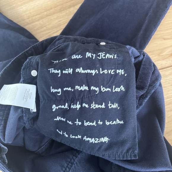 Boden Blue Corduroy Pants Navy Cord Slim Straight Leg Trouser Women 10 R - Picture 8 of 9